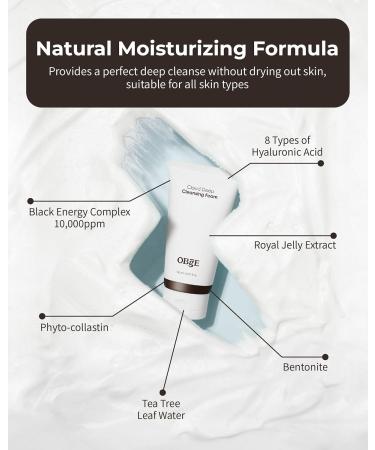 OBgE Cloud Deep Cleanser 5.1oz - Hydrating Foaming Face Wash for Men | Balance & Revitalize with Hyaluronic Acid & Tea Tree - International Shipping Available - Buy Online on SooperMarket.com
