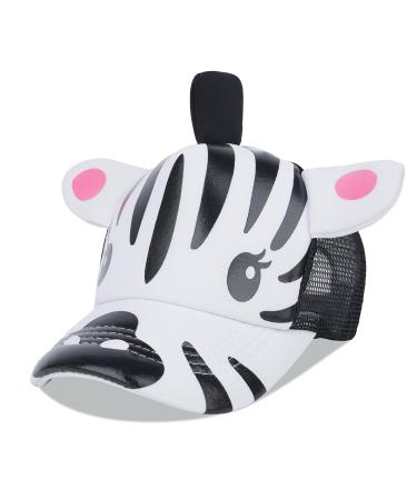 LANGZHEN Toddler Cute Animal Baseball Cap Adjustable Kids Outdoor Sun Hats Baby Mesh Back Cap for Boys and Girls (M-Zebra)