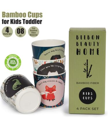 BeeBon Beauty Home Eco-Friendly Bamboo Kids Cups 8 Oz - Set of 4 - Buy Online on SooperMarket.com