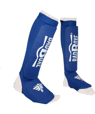 Twister Elastic Cloth Shin Guards - Blue/White (Large/X-Large) - Ideal for Boxing, Kickboxing, MMA, and More - Buy Online on SooperMarket.com