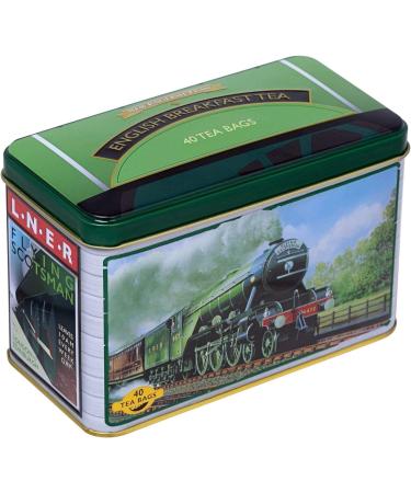 New English Teas Flying Scotsman Tea Caddy - 40 English Breakfast Teabags for Train Enthusiasts | English Breakfast Tea 40 Count - Buy Online on SooperMarket.com
