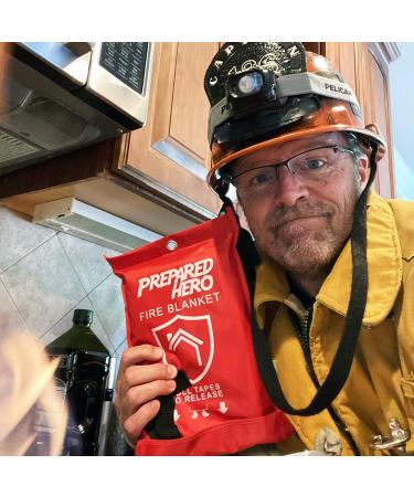 Prepared Hero 40 x 40 Emergency Fire Blanket 4 Pack + Hooks | Fiberglass Kitchen Fire Suppression Blanket for Home - Buy Online on SooperMarket.com