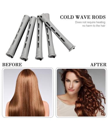 36-Piece Cold Wave Rods for Hair Perming & Styling - Gray 0.59 Inch Hair Rollers & Steel Rat Tail Comb - Buy Online on SooperMarket.com