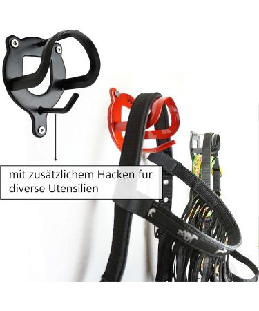 Bridle Holder for Horses - Metal Saddle Chamber with Extra Hooks | Red & Black | Perfect for Riding Stables - Buy Online on SooperMarket.com