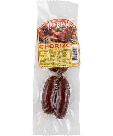 Iberia Chorizo Sausage, 5 oz, Delicious hot Spanish dry sausage with a great texture and spiced with traditional seasonings.