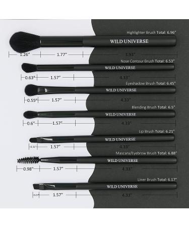 Wild Universe 12Pcs Professional Makeup Brush Set - Synthetic Kabuki Brushes for Foundation, Contour, Blush, and More | Black Meteorite Series - Buy Online on SooperMarket.com