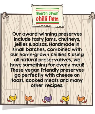 South Devon Chilli Farm Chilli Chutney | Traditional Chutney with a Mild Chilli Heat - Ideal for Cheese & Crackers & Sandwiches - Made with Fresh Chillies - Gluten Free Vegan Friendly 220g Jar - Buy Online on SooperMarket.com