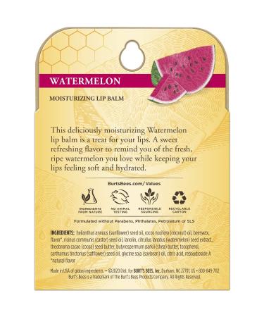 Burt's Bees Watermelon Lip Balm 4-Pack - 100% Natural Origin Moisturizing Formula - Buy Online on SooperMarket.com