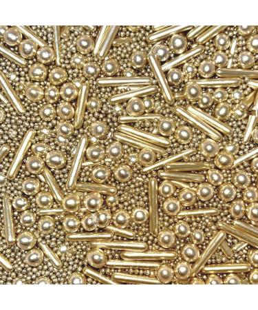 Gold Metallic Sprinkles cupcake cake toppers pearls balls metallic rods 100s and 1000s wedding decoration cakes cupcakes topper GOLD DIGGER
