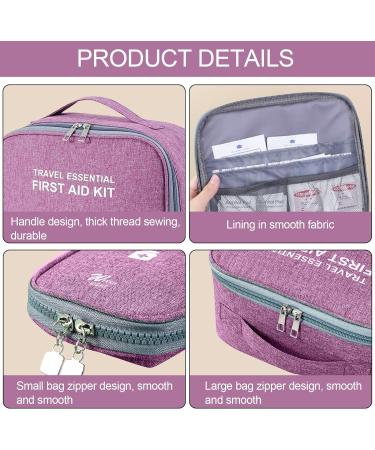 Mecctuck Large Capacity Medication Pocket | 2-Piece Travel Pharmacy & First Aid Bag | Medical Storage for Home Office & Outdoor Use - Purple - Buy Online on SooperMarket.com