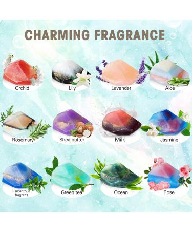 Buy Loopeer 12 Pieces Gemstone Soap - Organic Fragrance Soap Bars for Bath & Body | Perfect Gift for Men & Women Birthday & Christmas - Buy Online on SooperMarket.com