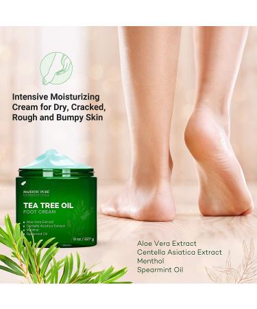 Majestic Pure Athlete's Foot Cream with Tea Tree Oil, Aloe & Spearmint - 8 oz - Buy Online on SooperMarket.com