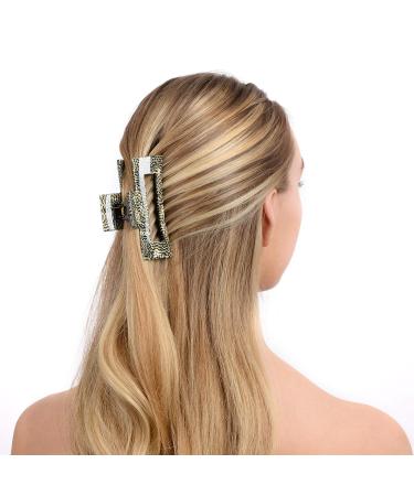 France Luxe Large Cutout Rectangle Jaw - Opera Silver | Stylish Hair Accessory - Buy Online on SooperMarket.com