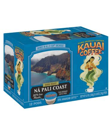 Kauai Coffee Single-Serve Pods, Na Pali Coast Dark Roast  100% Arabica Coffee from Hawaiis Largest Coffee Grower, Compatible with Keurig K-Cup Brewers - 12 Count Na Pali Coast Dark Roast 12 Count (Pack of 1)