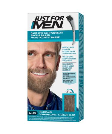 Just for Men Moustache and Beard Light Brown Colour Eliminates Grey for a Thicker and Fuller Look M25 M25 Light Brown