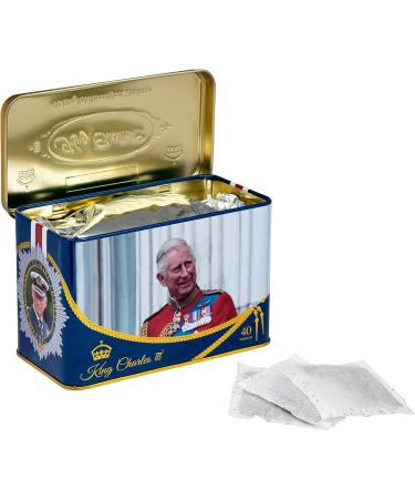 New English Teas King Charles III Tea Tin with 40 English Breakfast Teabags - Buy Online on SooperMarket.com