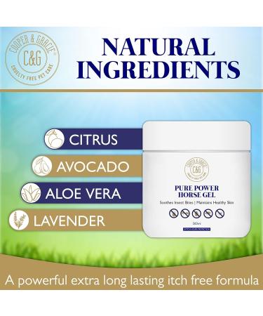 C&G Pets | Pure Power Horse Fly Gel | Repels Biting Insects | Soothes and Hydrates itchy Skin | 8 Hour Sweat Resistant Citronella Formula | 100% Organic And Natural 500ml - Buy Online on SooperMarket.com