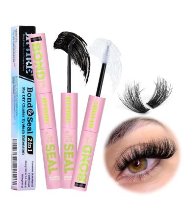 Eyelash Glue Bond and Seal for Lash Clusters 72 Hours Long Lasting Cluster Lash Glue for Eyelash Clusters 2 in 1 Waterproof Eyelash Glue for Cluster Eyelash Extensions by JIMIRE 5-128G