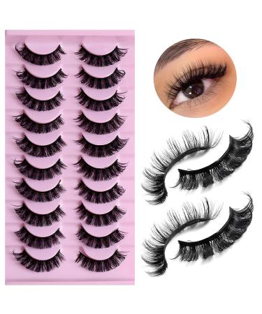 LuckForever 10 Pairs Russian Strip False Eyelashes - Fluffy Wispy & Reusable Lash Extensions for Natural Volume Look | International Shipping - Buy Online on SooperMarket.com