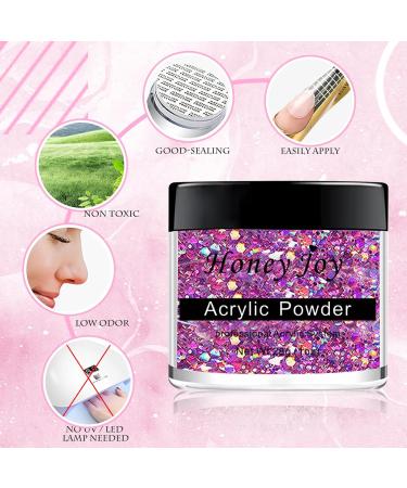 28g Pink Glitter Acrylic Nail Powder for French Manicure - HJ-NAP017-No.43 - Buy Online on SooperMarket.com