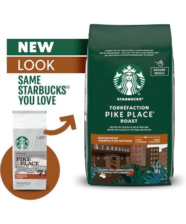 STARBUCKS Pike Place Roast Ground Coffee Medium Roast Smooth Well-Rounded Blend Of Latin American Coffee Beans 340g Bag - Buy Online on SooperMarket.com