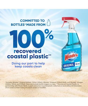 Windex Original Blue Glass and Window Cleaner Bottles Made from 100% Recycled Plastic 765mL 765 ml (Pack of 1) - Buy Online on SooperMarket.com