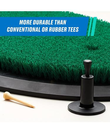 Fiberbuilt Adjustable Golf Tee - Premium Driving Range Mat Tees for Practice Net or Simulator - 2 Pack Black - Buy Online on SooperMarket.com