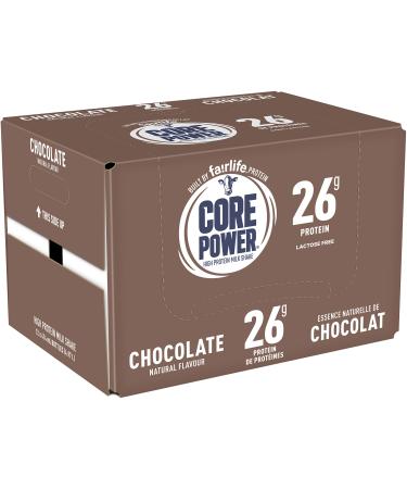 Core Power Protein Drink Chocolate 414mL Bottles Pack of 12 Natural Chocolate