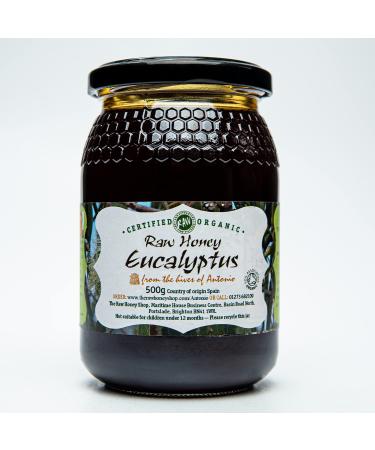 Antonio's Raw Certified Organic Eucalyptus Honey |Antibacterial Wilderness Honey |Unpasteurised |Single Origin |The Raw Honey Shop |(500g) Eucalyptus 500 g (Pack of 1)