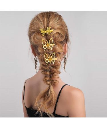 24-Piece Gold Metal Butterfly Hair Clips for Girls and Women - Stylish Hair Accessories - Buy Online on SooperMarket.com