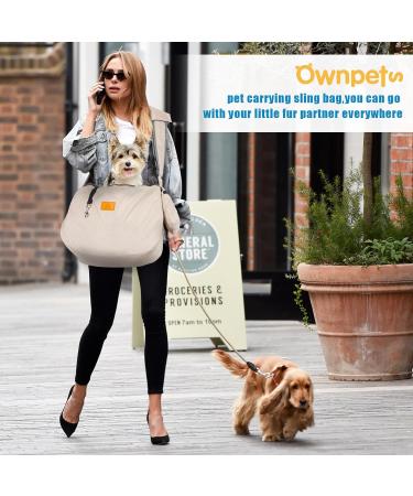 Ownpet Large Dog Carrier Bag - Sling Design for Dogs up to 11kg - Adjustable Shoulder Pads - Perfect for Outdoor Adventures - Beige - Buy Online on SooperMarket.com