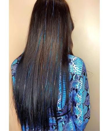Sparkly Gold Hair Tinsel Extensions - Holographic 250 Strands for Women & Girls | Lake Blue - Buy Online on SooperMarket.com