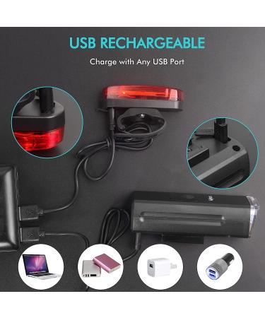 Alyken Bike Lights Set - Super Bright USB Rechargeable 1200 Lumen Front Headlight and Rear Taillight for Night Riding Safety - Buy Online on SooperMarket.com