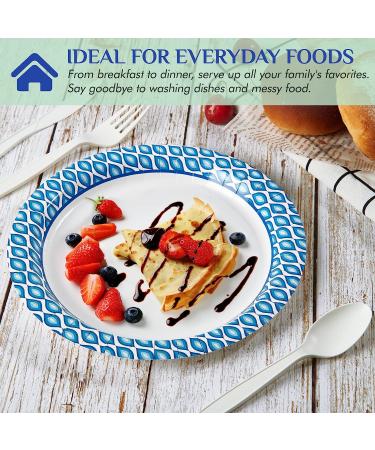 MUCHII 8.375 Inch Disposable Paper Plates 300 Count - Soak-Proof & Cut-Proof for Family Gatherings, Parties, Picnics - 300 Pack - Buy Online on SooperMarket.com