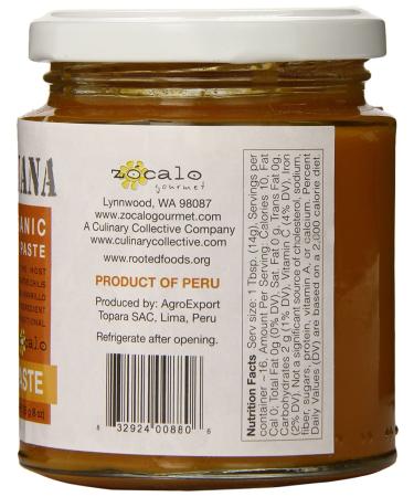 Organic Aji Amarillo Chili Paste from Zocalo Peru - 8 Ounce - Buy Online on SooperMarket.com