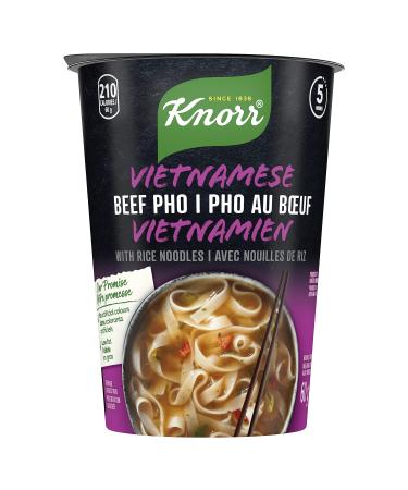 Knorr Rice Noodle Cup for a light soup meal or snack ready in 5 mins Vietnamese Beef Pho low fat and no artificial colours 60 g Beef Pho 60 g (Pack of 1)