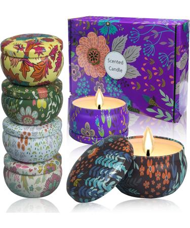 Forest Scented Soy Aromatherapy Candles Set - Stress Relief, Relaxing Aroma for Home, Bath, Yoga - 6 Travel Tins (Bohemian Collection) - Buy Online on SooperMarket.com