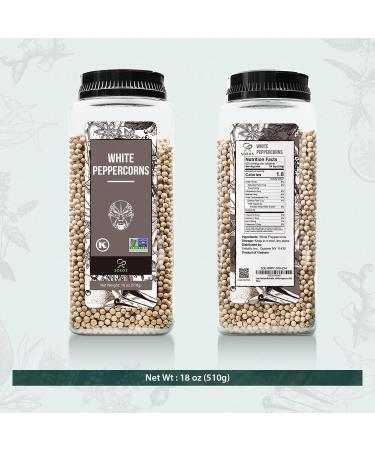 Soeos Premium Whole White Peppercorns 18oz - Grade AAA Non-GMO & Kosher - Strong Aroma and Flavor for Cooking - Bulk Refill for Grinder - 1.13 P - Buy Online on SooperMarket.com