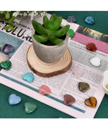 Kioiner 20 Pcs Heart Shape Stones 2 cm Love Heart Healing Crystal Stones Natural Heart Worry Stones Chakras Stones for Women Yoga Witchcraft Meditation Stress Reiki Energy Balancing Home Decoration - Buy Online on SooperMarket.com