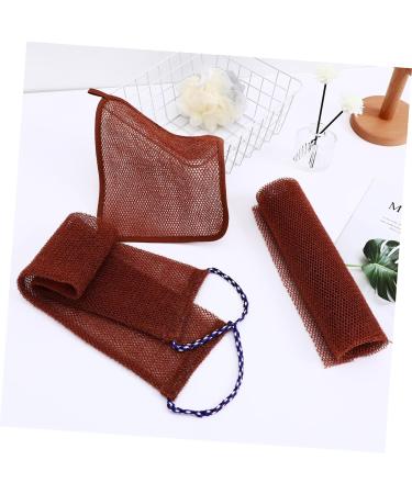 HAPINARY 1 Set Bath Towel Exfoliating Loofah Back Wash Scrubber Exfoliating African Net Towels Nylon Brown - Buy Online on SooperMarket.com