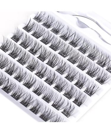 SISILILY Individual Lashes 6 Rows Cluster D Curl DIY Eyelash Extension Kit | Reusable 3D False Eyelashes Natural | Flat Tweezer | 14mm Length | DM04-14mm - Buy Online on SooperMarket.com