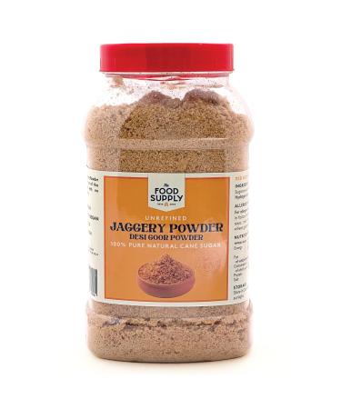 Jaggery Powder (Cane Sugar) 1kg Gur Powder - Unrefined Non-GMO and Gluten-Free Natural Sweetener for Cooking and Baking