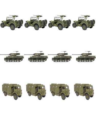 PRECUT Army Military Vehicles Tank Lorry Jeep Mix Cake Decorations - 12 Edible Wafer Cup Cake Toppers - Buy Online on SooperMarket.com