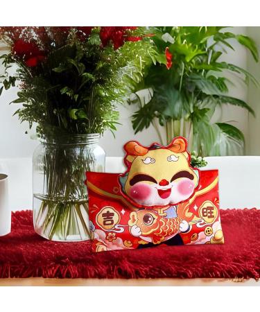 JAYIOLA Hong Bao Red Packet Gift Packages Hongbao Chinese Lunar New Year Red Envelopes for Spring Festival Graduation DragonHead 18.5x14cm - Buy Online on SooperMarket.com