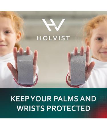 HOLVIST Leather Gymnastics Grips for Girls 7-12 | 2-Hole Women's Hand Grips Red - Buy Online on SooperMarket.com