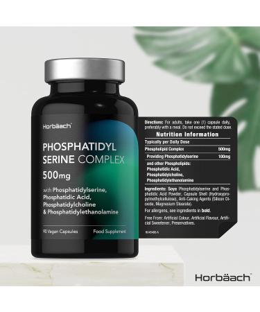 Phosphatidylserine Supplement 500mg | 90 Vegan Capsules | Phosphatidylcholine Complex | No Artificial Preservatives - Buy Online on SooperMarket.com