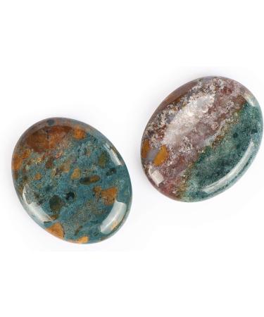 Artistone 2.0" Ocean Jasper Crystal Worry Stone Healing Crystal Chakras Polished Smooth Palm Thumb Pocket Gemstones for Anxiety Stress Reiki Crystal Healing & Wellness | Meditation Yoga - Buy Online on SooperMarket.com