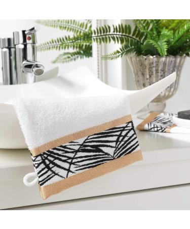DOUCEUR D'INTERIEUR 2 Wash Mitts 15 x 21 cm Plain Jacquard Orbella White 15 x 21 CM White