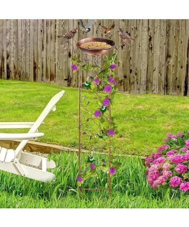2-in-1 Metal Bird Water Dispenser & Feeder - Retro Garden Decor for Outdoors - Buy Online on SooperMarket.com