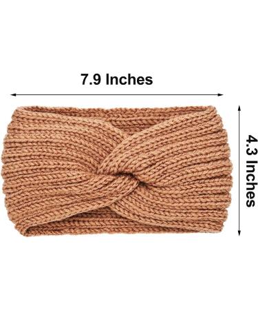 Chunky Knit Headband Set for Women - Black, Dark Grey, Camel, Beige - Buy Online on SooperMarket.com